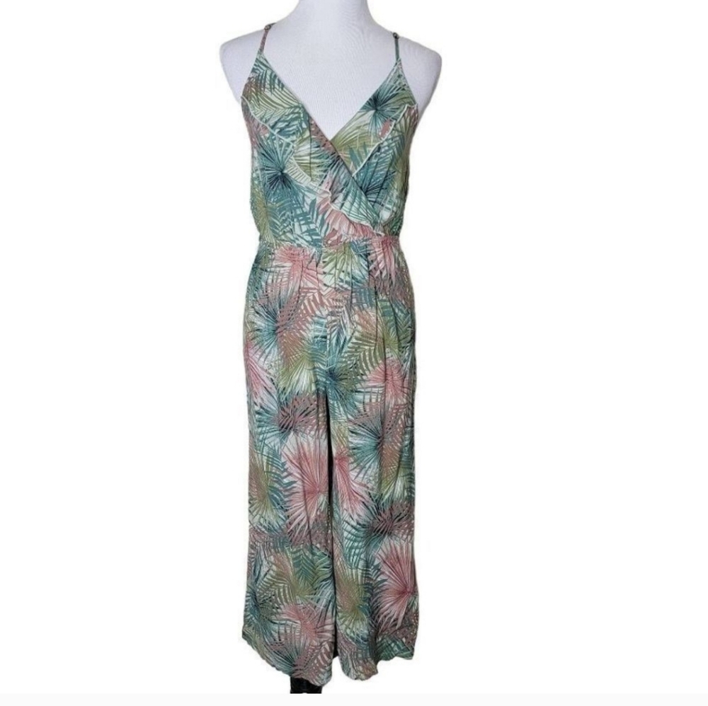 O'Neill Tropical Leaf Palm Woven Jumpsuit